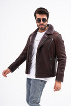Load image into Gallery viewer, The Cortina Brown Shearling Leather Men Jacket