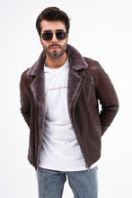Load image into Gallery viewer, The Cortina Brown Shearling Leather Men Jacket