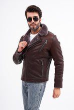 Load image into Gallery viewer, The Cortina Brown Shearling Leather Men Jacket