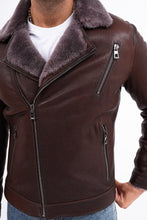 Load image into Gallery viewer, The Cortina Brown Shearling Leather Men Jacket
