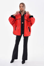 Load image into Gallery viewer, The Rebel Reversible Shearling Red Leather Women Jacket