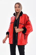 Load image into Gallery viewer, The Rebel Reversible Shearling Red Leather Women Jacket