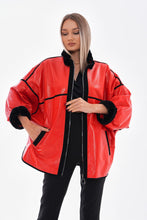 Load image into Gallery viewer, The Rebel Reversible Shearling Red Leather Women Jacket