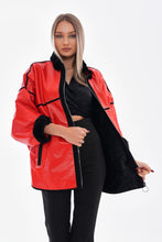 Load image into Gallery viewer, The Rebel Reversible Shearling Red Leather Women Jacket