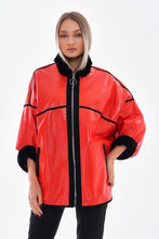 Load image into Gallery viewer, The Rebel Reversible Shearling Red Leather Women Jacket