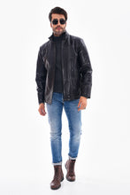 Load image into Gallery viewer, The Nero Black Leather Men Jacket