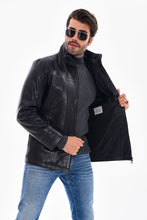 Load image into Gallery viewer, The Nero Black Leather Men Jacket
