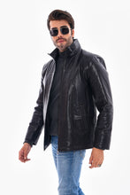 Load image into Gallery viewer, The Nero Black Leather Men Jacket