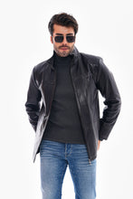 Load image into Gallery viewer, The Nero Black Leather Men Jacket