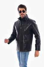 Load image into Gallery viewer, The Nero Black Leather Men Jacket