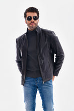 Load image into Gallery viewer, The Varden Navy Blue Leather Men Jacket