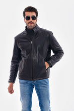 Load image into Gallery viewer, The Varden Navy Blue Leather Men Jacket