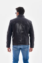 Load image into Gallery viewer, The Varden Navy Blue Leather Men Jacket