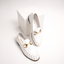 Load image into Gallery viewer, The Jupiter  Shoe White Spike Leather  Bit Dress Loafer Limited Edition Men Shoe