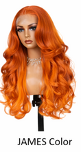 Load image into Gallery viewer, Red Glueless Straight 24' HD Lace Frontal Human Hair Wigs Body Wave