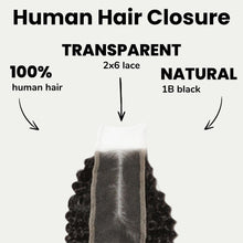 Load image into Gallery viewer, Jerry Curl 2x6 Transparent Lace Human Hair Closure