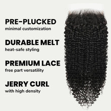 Load image into Gallery viewer, Jerry Curl 5x5 HD Lace Human Hair Closure