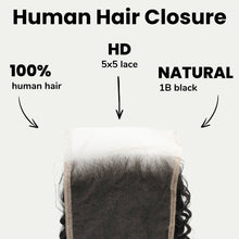 Load image into Gallery viewer, Jerry Curl 5x5 HD Lace Human Hair Closure