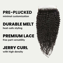 Load image into Gallery viewer, Jerry Curl 6x6 HD Lace Human Hair Closure
