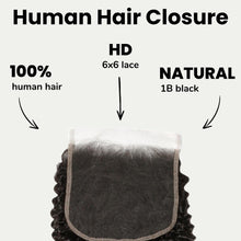 Load image into Gallery viewer, Jerry Curl 6x6 HD Lace Human Hair Closure