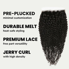 Load image into Gallery viewer, Jerry Curl 7x7 HD Lace Human Hair Closure