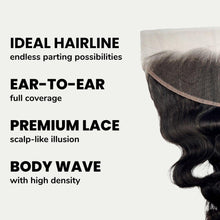 Load image into Gallery viewer, Jet Black Body Wave 13x4 HD Lace Human Hair Frontal