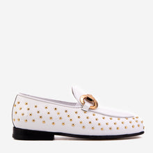 Load image into Gallery viewer, The Jupiter  Shoe White Spike Leather  Bit Dress Loafer Limited Edition Women  Shoe