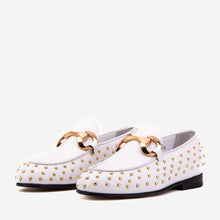 Load image into Gallery viewer, The Jupiter  Shoe White Spike Leather  Bit Dress Loafer Limited Edition Women  Shoe