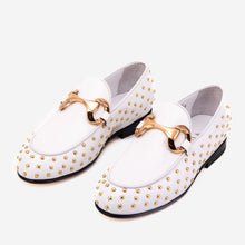 Load image into Gallery viewer, The Jupiter  Shoe White Spike Leather  Bit Dress Loafer Limited Edition Women  Shoe