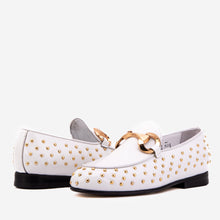 Load image into Gallery viewer, The Jupiter  Shoe White Spike Leather  Bit Dress Loafer Limited Edition Women  Shoe