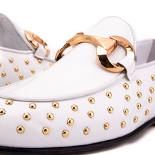 Load image into Gallery viewer, The Jupiter  Shoe White Spike Leather  Bit Dress Loafer Limited Edition Women  Shoe