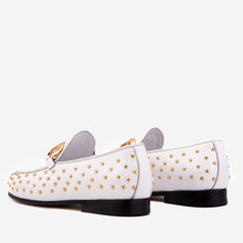 Load image into Gallery viewer, The Jupiter  Shoe White Spike Leather  Bit Dress Loafer Limited Edition Women  Shoe