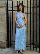 Load image into Gallery viewer, Halter Neck Beaded Dress with Cutouts