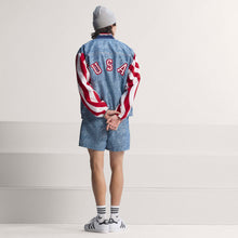 Load image into Gallery viewer, Adidas Mens Denim Graphic Track Jacket - Blue