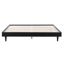 Load image into Gallery viewer, King size Mid-Century Modern Platform Bed Frame in Black Wood Finish