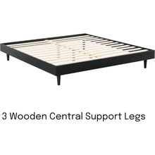 Load image into Gallery viewer, King size Mid-Century Modern Platform Bed Frame in Black Wood Finish
