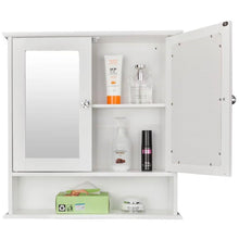 Load image into Gallery viewer, 2-Door Wall Mounted Bathroom Medicine Cabinet with Mirror in White