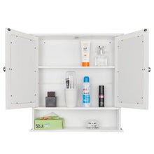Load image into Gallery viewer, 2-Door Wall Mounted Bathroom Medicine Cabinet with Mirror in White