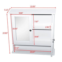 Load image into Gallery viewer, 2-Door Wall Mounted Bathroom Medicine Cabinet with Mirror in White