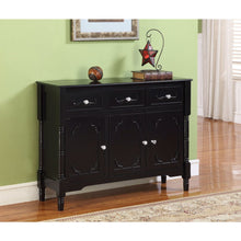 Load image into Gallery viewer, Solid Wood Black Finish Sideboard Console Table with Storage Drawres