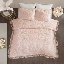 Load image into Gallery viewer, King 100-Percent Cotton Chenille Bedspread with Fringe Hem in Pink Blush