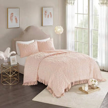 Load image into Gallery viewer, King 100-Percent Cotton Chenille Bedspread with Fringe Hem in Pink Blush