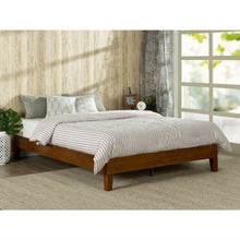 Load image into Gallery viewer, King size Modern Low Profile Solid Wood Platform Bed Frame in Cherry Finish