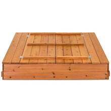 Load image into Gallery viewer, Sturdy Brown Cedar Kids Complete Seated Bench Sandbox