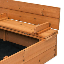 Load image into Gallery viewer, Sturdy Brown Cedar Kids Complete Seated Bench Sandbox