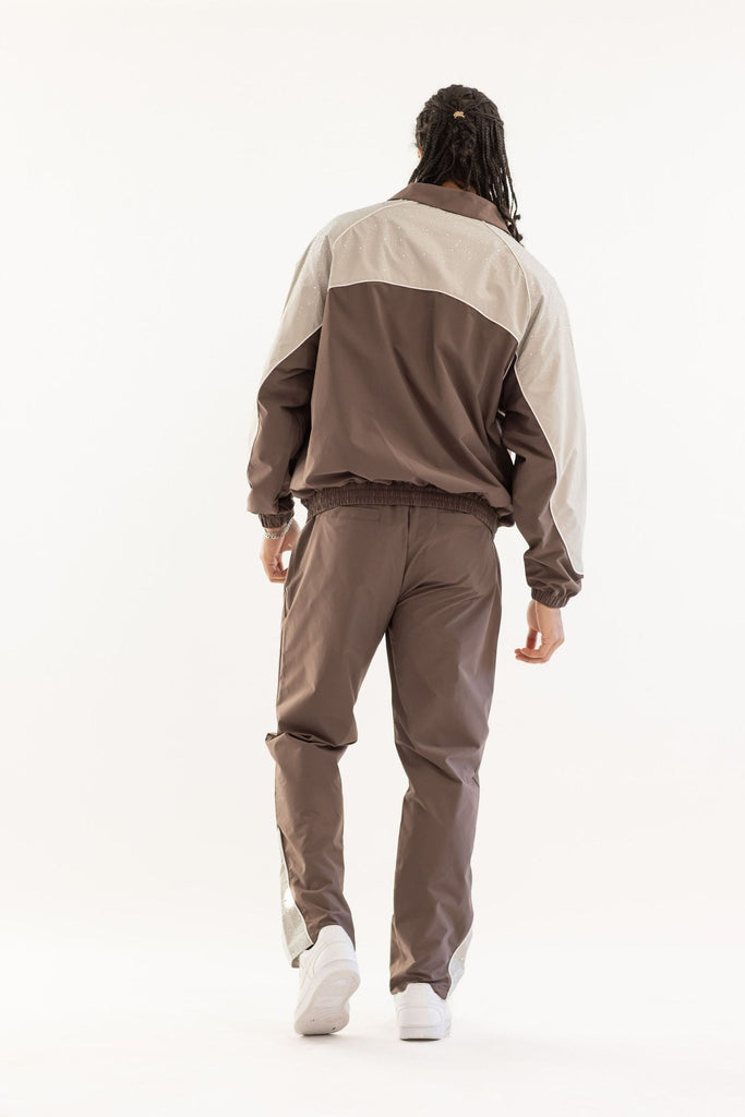 Kindred Rhinestone Track Suit - Brown/Khaki