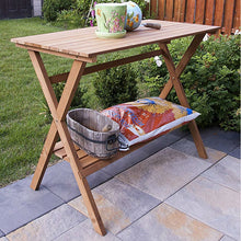 Load image into Gallery viewer, Indoor Outdoor Wood Potting Bench Garden Table with Lower Shelf