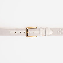 Load image into Gallery viewer, The Eugene White &amp; Gold Woven Leather Belt