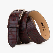 Load image into Gallery viewer, The Empire Burgundy Leather Belt