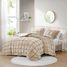 Load image into Gallery viewer, Full/Queen Beige Velvety Soft Down Alternative Comforter Set